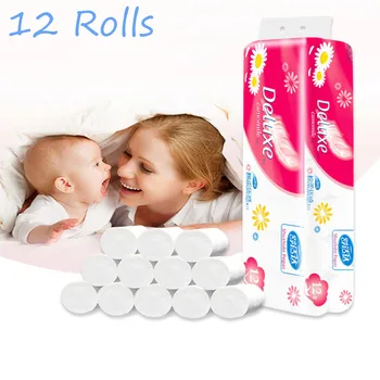 

12 Rolls Paper Towels Toilet Paper Rolls Toilet Roll Tissue Napkin 4 Layers Thickening Toilet Tissue Paper Wc Papier Toaletowy