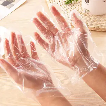 

100Pcs Plastic Disposable Gloves For Restaurant Kitchen BBQ Eco-friendly Food Gloves Fruit Vegetable Household Sanitary Gloves