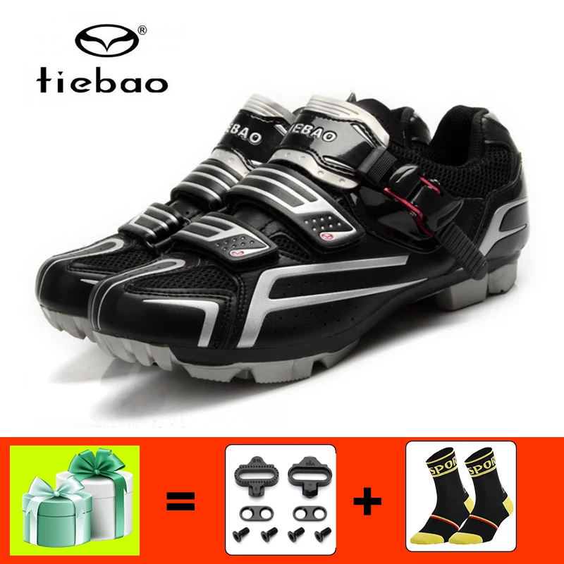 1268 black with gift TIEBAO mtb велосипедные кроссовки для мужчин и женщин обувь для горного велосипеда sapatilha ciclismo mtb самозакрывающаяся дышащая обувь для езды на велосипеде - Цвет: 1268 black with gift