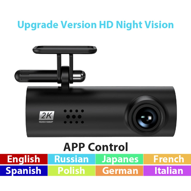 Photo Product Dash Cam 1S Smart Car DVR Camera Wifi APP Voice Control Dashcam 1080P HD Night Vision Car Camera Video Recorder G-sensor