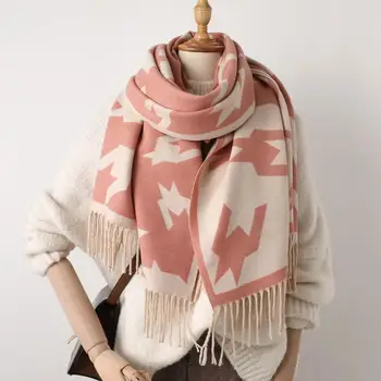 

2020 Luxury Brand Cashmere Scarf Women Winter Warm Pashmina Shawls And Wraps Geometric Bufanda Thick Blanket Scarves Hijab