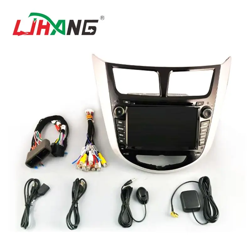 Sale LJHANG Android 9.0 Car Radio DVD Player For Hyundai Solaris Verna Accent 2011-2016 Multimedia Stereo Head Unit GPS Wifi 8 Core 4