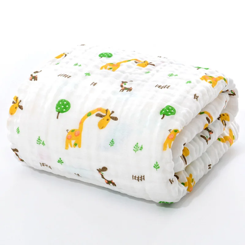 Giraffe N10 Детское банное муслиновое полотенце, детский халат, детское одеяло, накидка для новорожденных, для маленьких мальчиков и девочек, хлопок, 105*105 см - Цвет: Giraffe N10