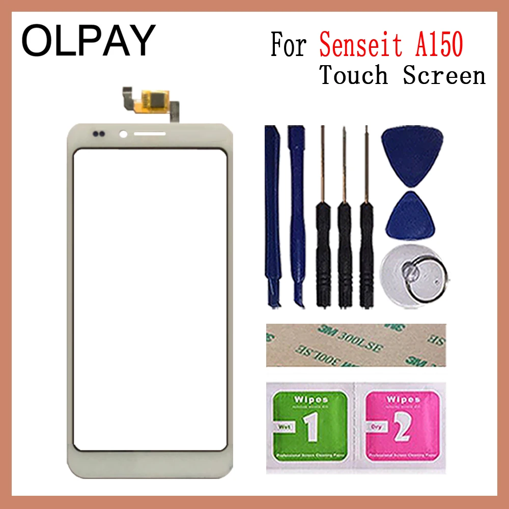 OLPAY 5,0 ''мобильный сенсорный экран для Senseit A150 сенсорный экран дигитайзер панель Fornt стекло сенсор Бесплатный клей+ салфетки