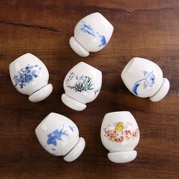 

6 Patterns Mini Ceramic Tea Pot Pill Portable Sealed Bottle Food Container With Lid Airtight Pots Storage Box Container Make Up