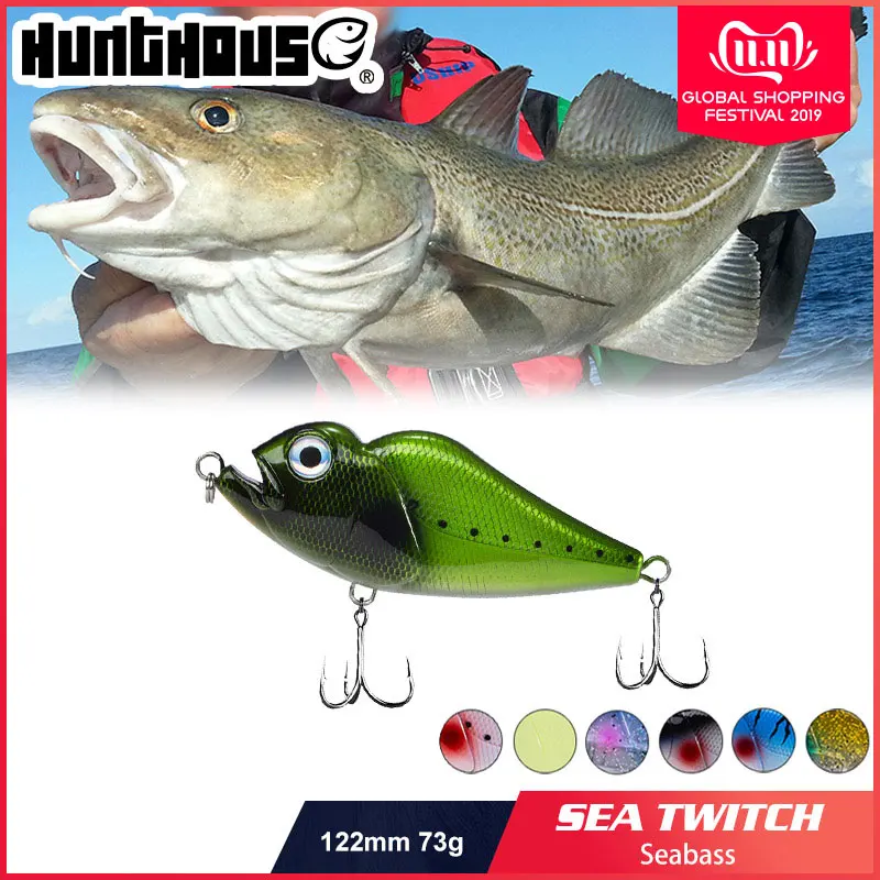 Hunthouse rondu Джеркбейт рыболовные приманки stickbait тонущий 122 мм 73 г для snappers GT происхождения крюк