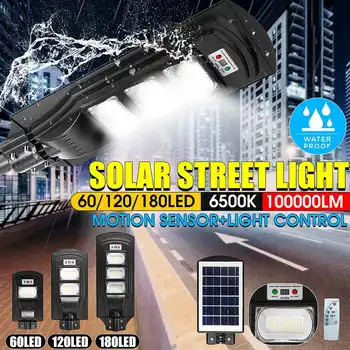 

LED Solar Street Light 30W 60W 90W LED Light Radar PIR Motion Sensor Wall Timing Lamp+Remote Waterproof for Plaza Garden Yard