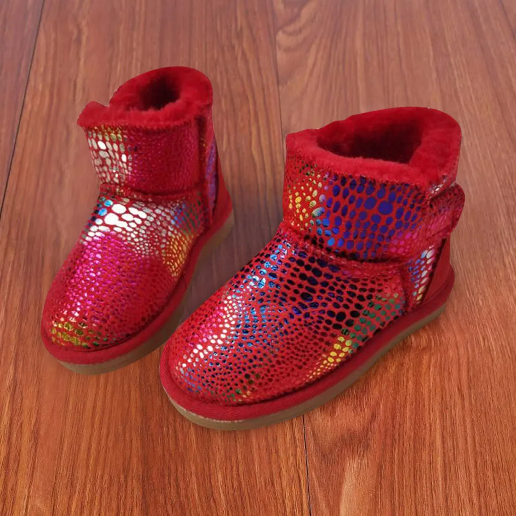 Новые детские теплые зимние ботинки с высоким берцем для мальчиков и девочек; хлопковые ботинки; зимние ботинки; зимняя теплая Уличная обувь; Infantботинки