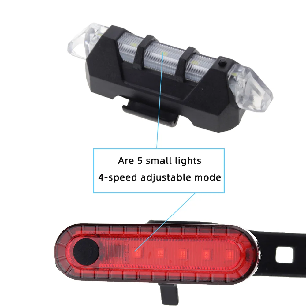 LED Emergency Light Strobe Warning Lights Outdoor Waterproof 4 Flash Modes USB Charging Portable Light For Car Safety Bicycle