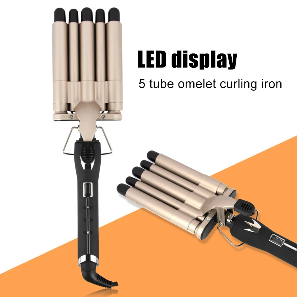Ferro de Ondulação do Cabelo Modelador de Cabelo Onda do Cabelo Profissional Cerâmica Barril Triplo Ferros Waver Ferramentas Estilo Varinha 11 Cheap Curling Irons