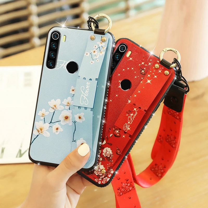 Чехол для Xiaomi Redmi Note 8T блестящий противоударный чехол с ремешком на запястье 8 Pro