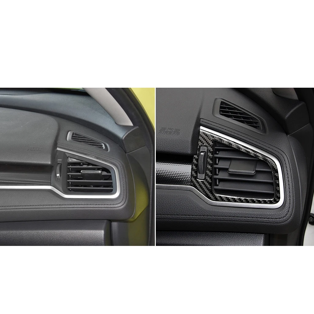 Для Honda Ten Generations CIVIC- аксессуары для салона автомобиля из углеродного волокна левый и правый воздушный выход наклейки для интерьера