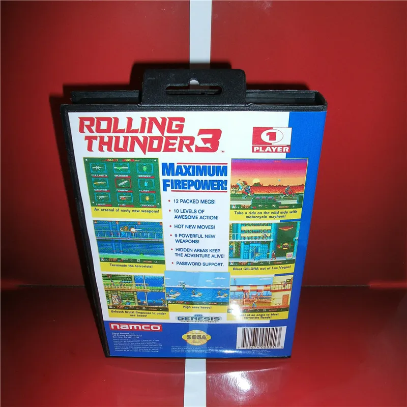 Rolling Thunoer 3 США крышка с коробкой и руководство для sega Megadrive Genesis Видео игровой консоли 16 бит MD карты