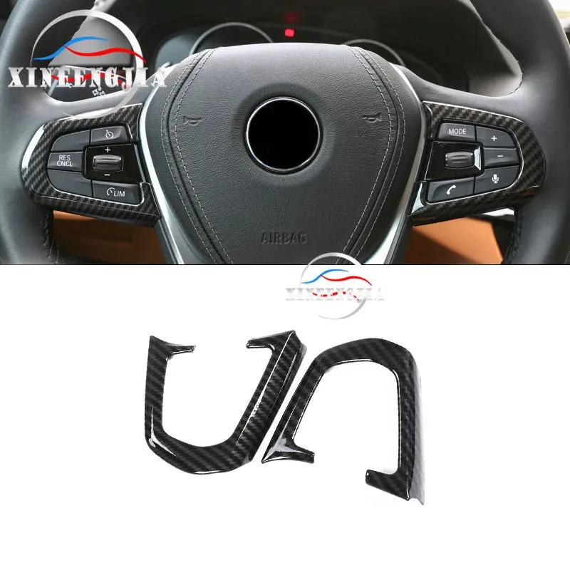 

For BMW 5 Series 6GT G32 G30 17-19 Carbon Fiber Color Steering Wheel Button Frame Trim