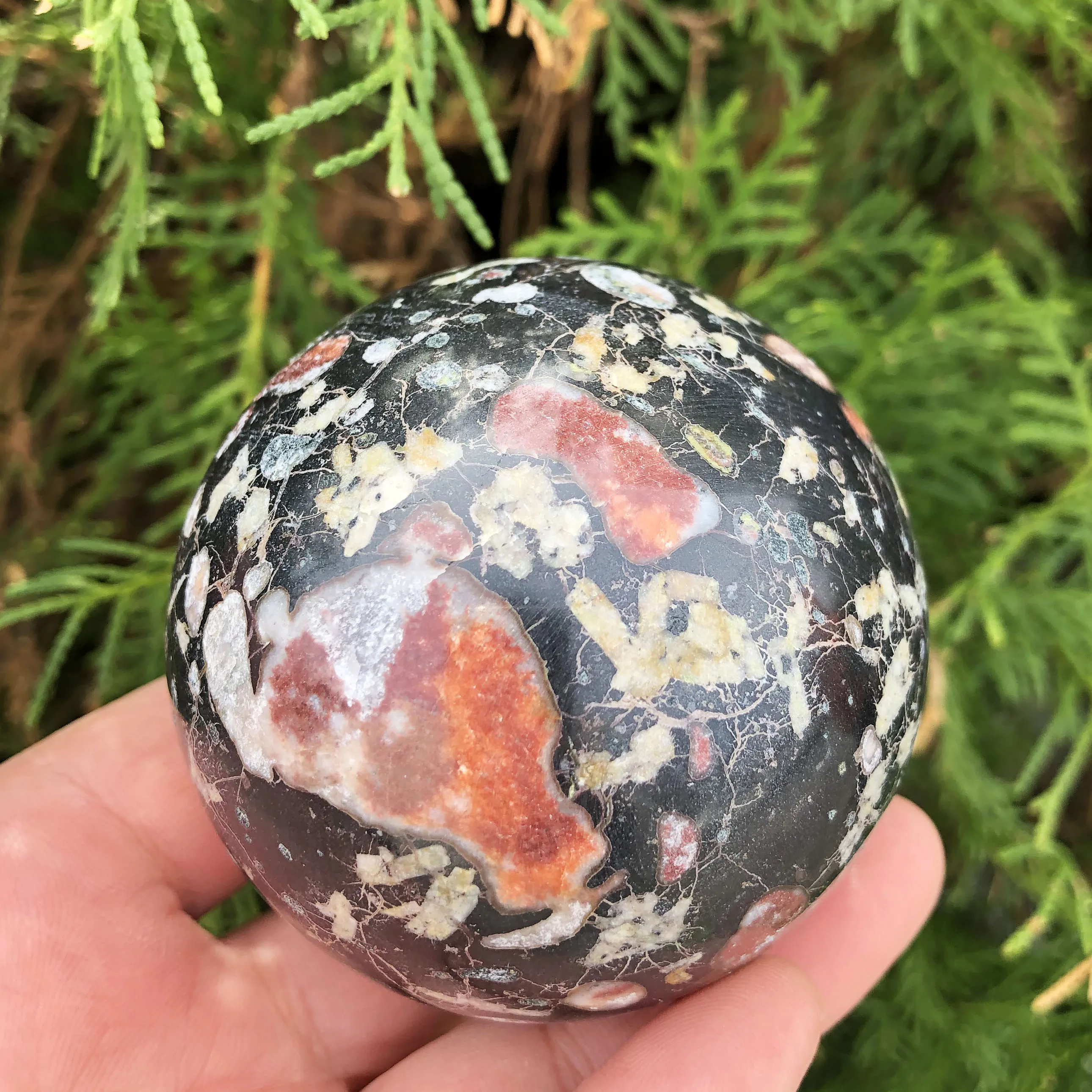 

High Quality Natural Plum Blossom Jasper Sphere Reiki Crystal Stone Ball For Healing Decoration
