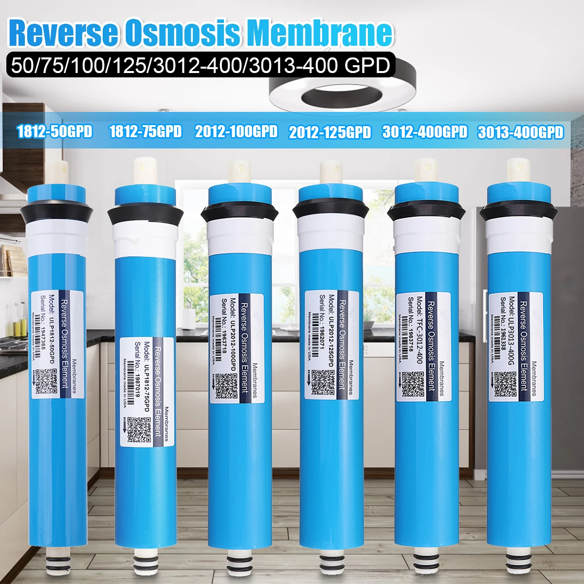 GPD Membrane RO osmose inversée, accueil 100 GPD remplacement du système d'eau Filtration de l'eau avec filtre ► Photo 1/6