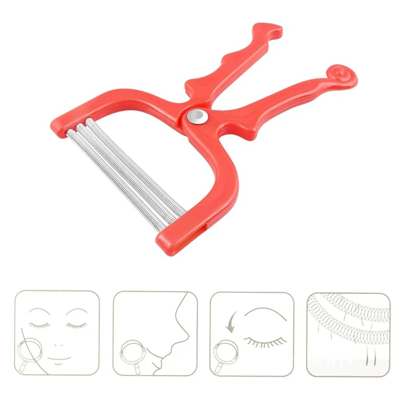 

1pc 3 Root Spring Facial Hair Remover Threading Tool Lips Beard Handheld Threading Beauty Epilator Tool