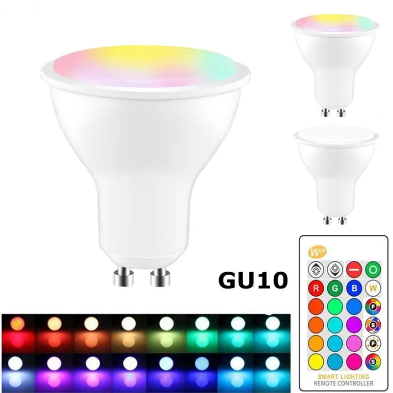 

RGBW LED Bulb Lights 8W GU10 LED Light Bulb Changeable Colorful RGB LED Lamp 16 Colors With IR Remote Controller + Memory Mode