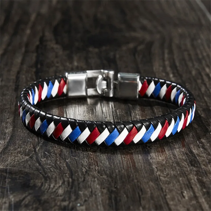 TANGYIN, модный плетеный кожаный браслет для мужчин, серебряный цвет, деформация, браслет для мужчин, ювелирные изделия ручной работы, черные браслеты и браслеты для мужчин