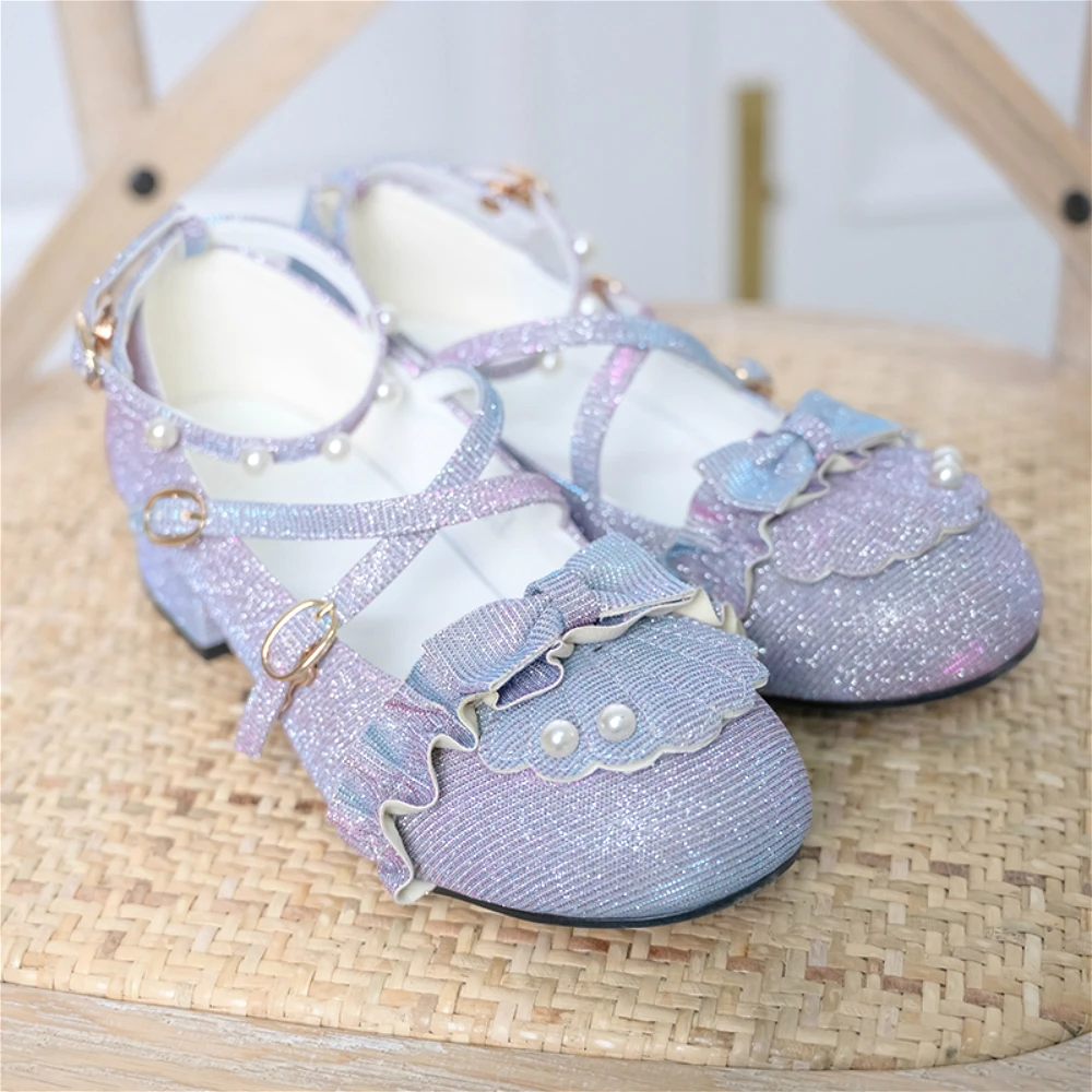

Sweet Princess Lolita Shoes Vintage Round Head Thick Heel Women Shoes Harujuku Gradient Kawaii Shoes Loli Cosplay Kawaii Jk Girl