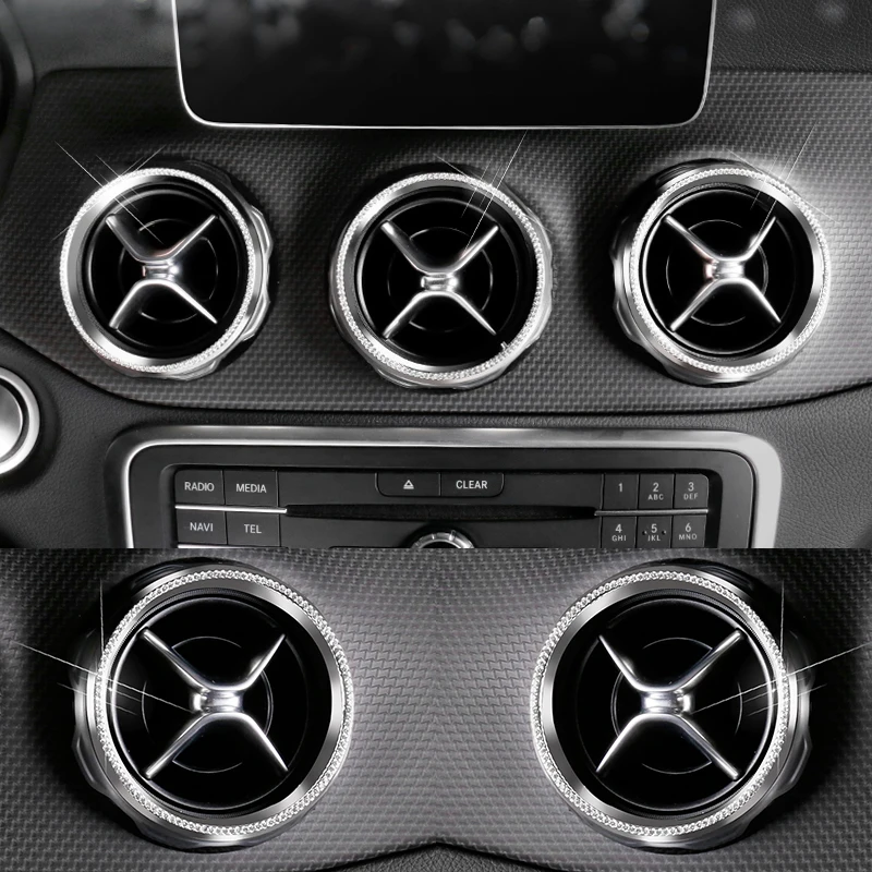 Для Mercedes Benz Аксессуары GLA Класс X156 AMG Bling Наклейка Детали интерьера Украшения Отделка Ремонт Кристалл Сияющий Серебряные наклейки Наклейка Женщины Мужчины Рулевое колесо ПЕРЕКЛЮЧАТЕЛЬ ПЕРЕКЛЮЧАТЕЛЯ ПЕРЕКЛЮЧ