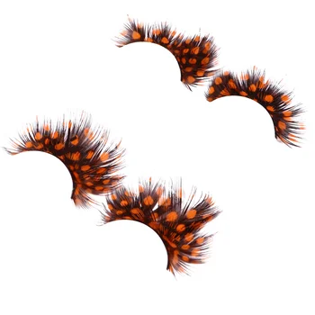 

2 Pairs False Eye Lashes Feather Eyelashes Dramatic Fancy Costume Party Lashes