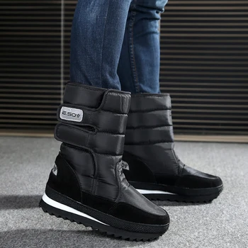 

Men Boots 2019 Winter Shoes Men Snow Boots Waterproof Non-slip Thicken Fur Men Winter Shoes For -40 Degrees Big Size 36-47