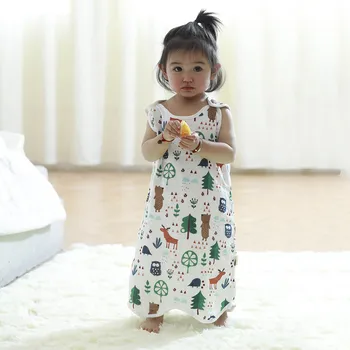 

Summer Air-conditioned Infant Gauze Sleeping Bag Baby Four-layer Pajamas Children Strap-type Anti-kick Unisex Pullover Dropshipi