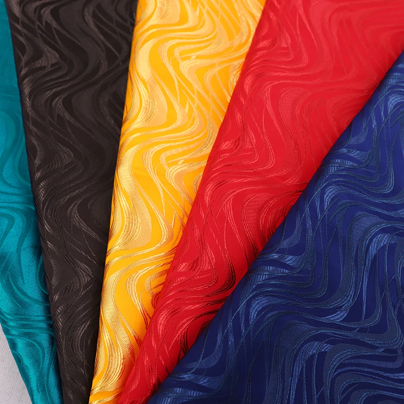 

75 Wave Flower High-Density Nylon Silk Satin Fashion Fabric Clothing Cloth Children's Clothing Parent-Child Wear Brocade Fabric