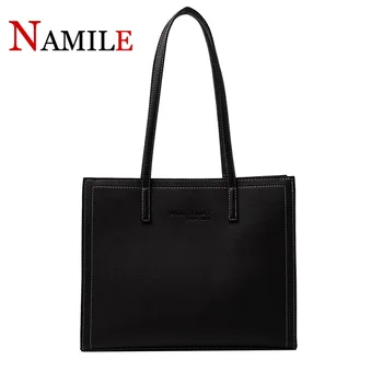 

2020 new shoulder bag big bag women large capacity soft leather tote bag simple commuter briefcase ladies handbag