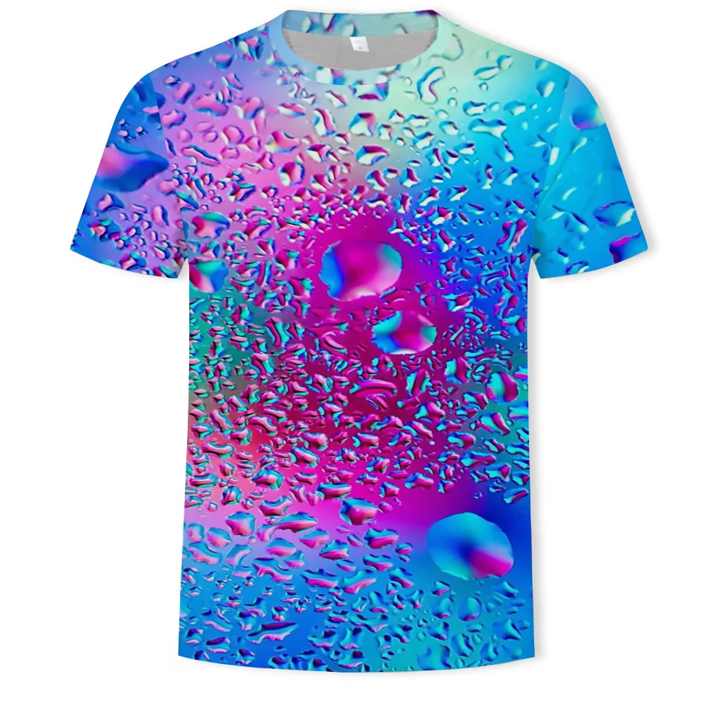 

AliExpress colorful matching 3D digital printing men's short-sleeved t-shirt