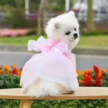 

Solid White Pink Girls Cat Dress Small Dog Mini Party Designer Dog Clothes Veil Skirt Princess Pet Formal Dress Drop Shipping