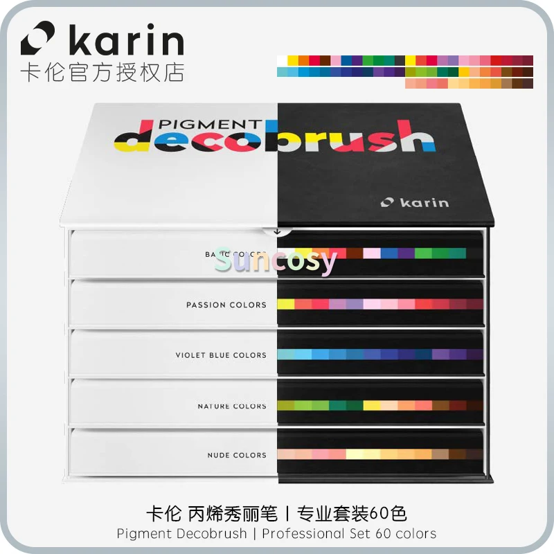 Karin Markers Pigment Decobrush , Basic Colors Collection 12 Colors,  Acrylic Beautiful Pen, Flexible, Non - Bifurcation - AliExpress