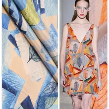 114 см широкая натуральная шелковая ткань метр 16 мм дышащая крепдешин платье из шелковой ткани печатная ткань шелковая ткань