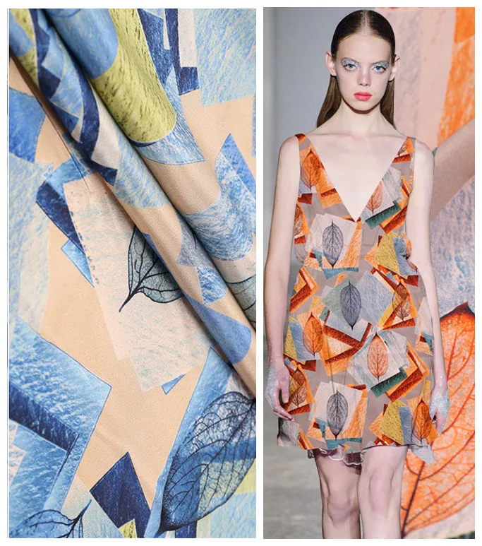 

114cm wide natural silk fabric meter 16mm breathable crepe de chine silk fabric dress printed fabric wholesale silk cloth
