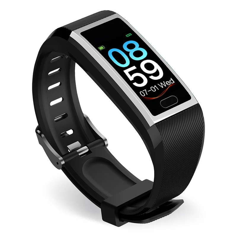 T12 Smartband пульсометр Монитор артериального давления спортивный фитнес-трекер умный Браслет Водонепроницаемый спортивный браслет для мужчин и женщин - Цвет: T12 sliver black