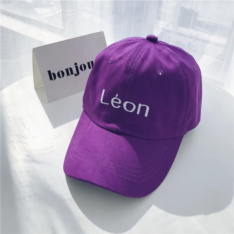LEON purple Японская Шикарная новая мягкая Топ флуоресцентная Зеленая кнопка женская летняя простая повседневная бейсболка для улицы дорожная солнцезащитная Кепка - Цвет: LEON purple