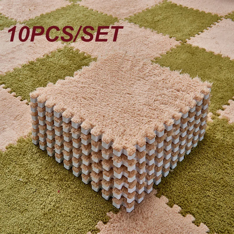 10 шт. 30x30 см EVA пена DIY Пазл Коврик длинные ворсинки лохматый коврик плюшевый