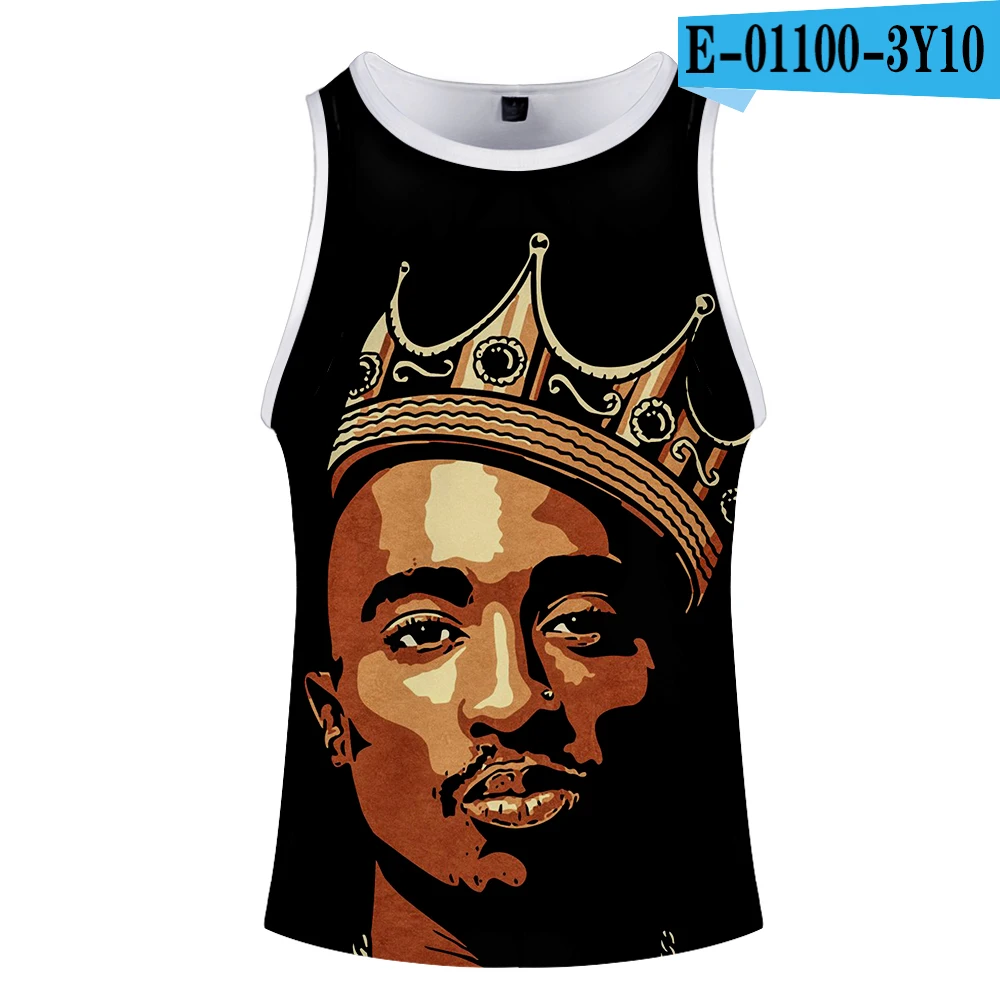 2PAC майка с 3d принтом модная классная хипстерская Повседневная Удобная популярная летняя майка с круглым вырезом без рукавов для мужчин/женщин - Цвет: C