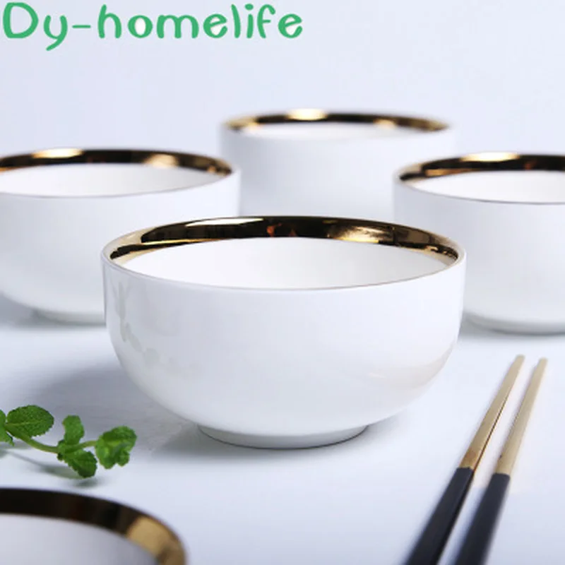 

400ml Nordic Phnom Penh White Round Ceramic Bowl Household Kitchen Supplies Bone China Rice Bowl Noodle Bowl Tableware