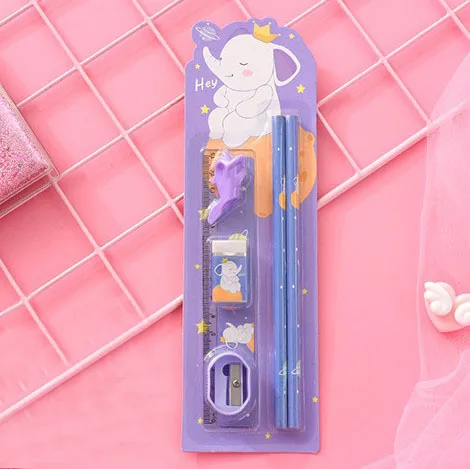 6 шт./упак. Kawaii карандашный ластик линейка с рисунками из мультфильма; Животные Канцелярский набор для детей студентов подарок школьные принадлежности - Цвет: 5