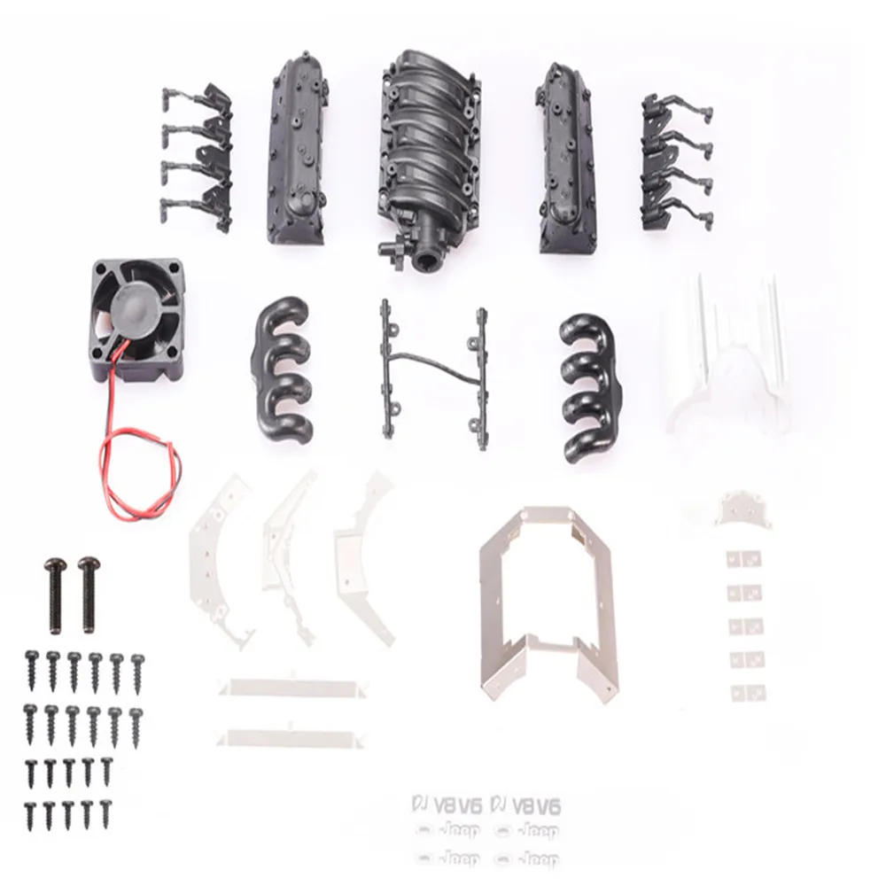 DJC-0641 LS3 V8 6.2L двигатель общего назначения 1/10 масштаб trx4 jeep Defender d90/110/130/с охлаждающим вентилятором датчик температуры запчасти