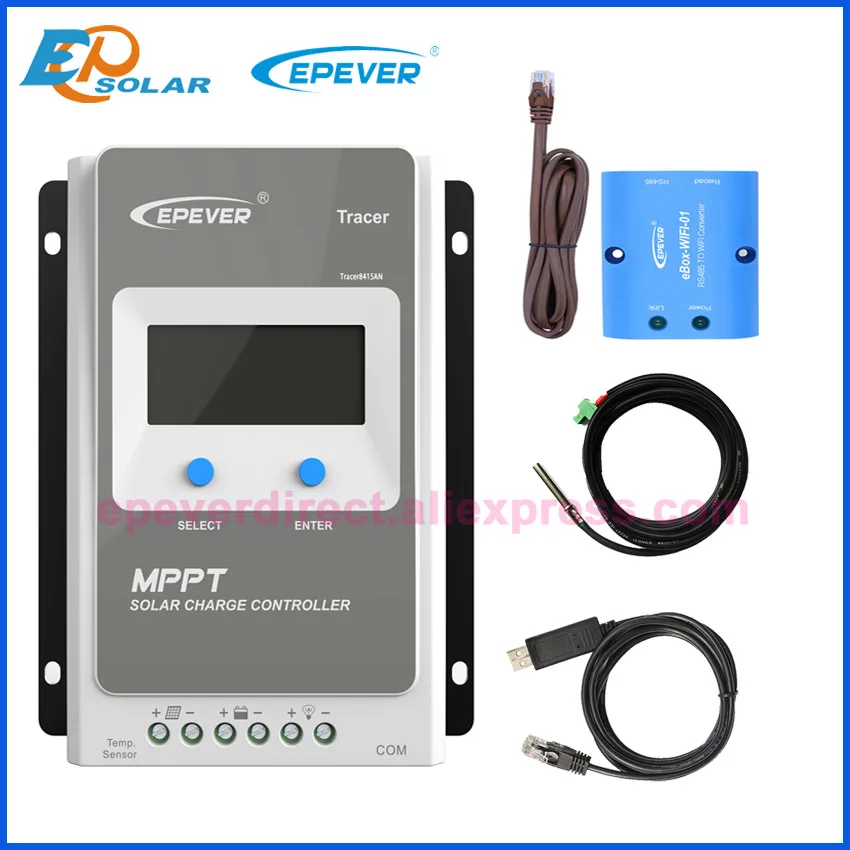 EPEVER 10A 12 В/24 В Tracer1210AN 1206AN mppt зарядка Солнечный контроллер с белым MT50 дистанционный метр домашняя маленькая система зарядное устройство
