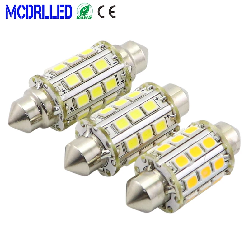 

Mcdrlled 2.5W Car Interior Lights Canbus Festoon 36mm 39mm 42mm LED Bulbs Boat Navigation Signal Light 6000K White 12V 24V