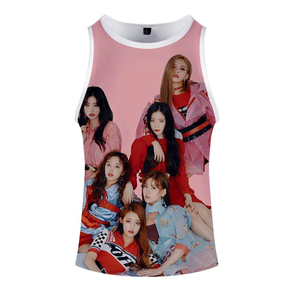 (G) I-DLE южнокорейская группа девочек Группа жилет Топ Мужчины Лето без рукавов