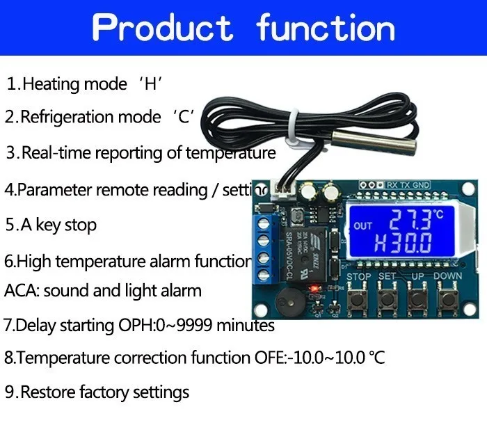 XY-T01 цифровой термостат нагревательный Холодильный цифровой контроль температуры Переключатель Регулятор температуры модуль