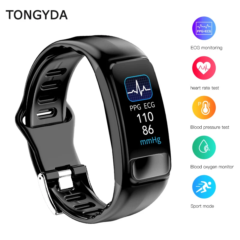 

TONGYDA Sport Smart Bracelet ECG+PPG Bluetooth Smart Watch Heart Rate Monitoring Message Call Remind Sport Watch Wristband