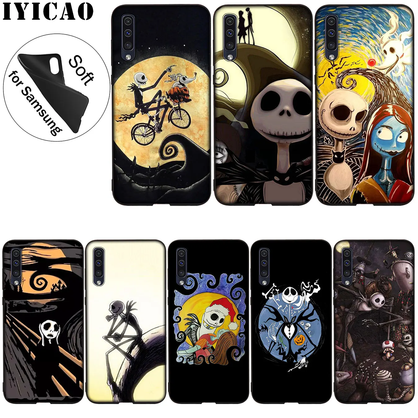 IYICAO Nightmare Tim burton Halloween jack Soft Silicone Case for Samsung Galaxy A51 A71 A81 A91 A41 A21 A11 A01 M10 M20 M30 M40 |