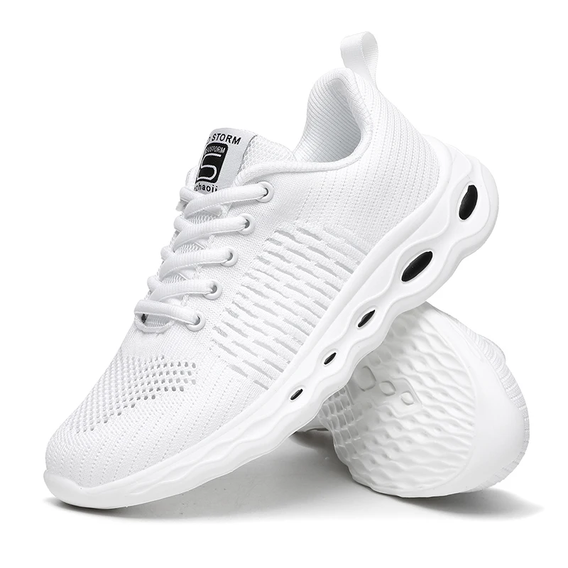

Travel Shoes Women's Hollow Summer 2022 Breathable Spring Casual Shoes Flying Woven Mesh Lightweight Running Sneakers
