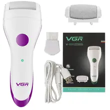VGR перезаряжаемая электрическая шлифовальная машина для удаления омертвевшей кожи для педикюра, пилинг пятки, массажер для ухода за ногами
